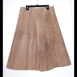 Liz Claiborne Genuine A-Line Leather Suede Skirt